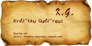 Krátky Györgyi névjegykártya